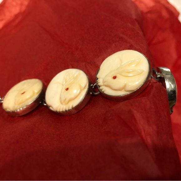 Amy Kahn Russell Sterling Silver White Rabbit Bracelet.